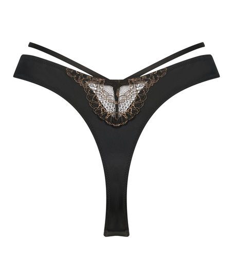 String mit hohem Beinausschnitt Lexi, Schwarz