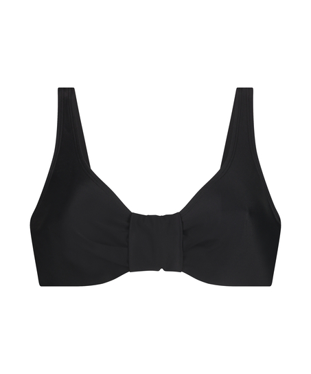 Nicht-vorgeformtes Bügel-Bikini-Top Luxe, Schwarz