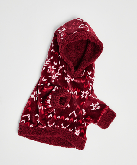 Fleece Hunde-Onesie, Rot