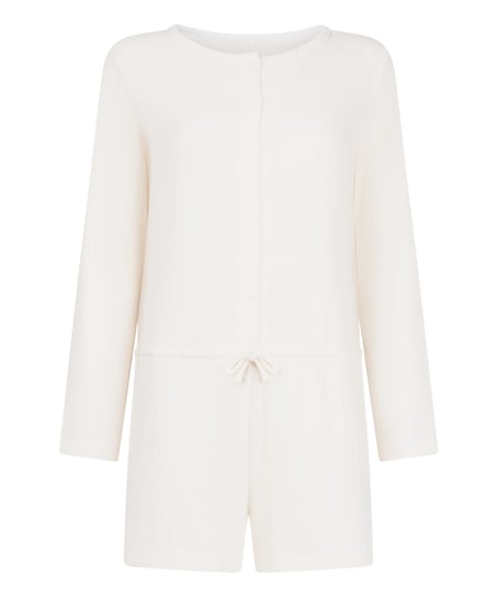 Short-Onesie Jersey Rib, Weiß