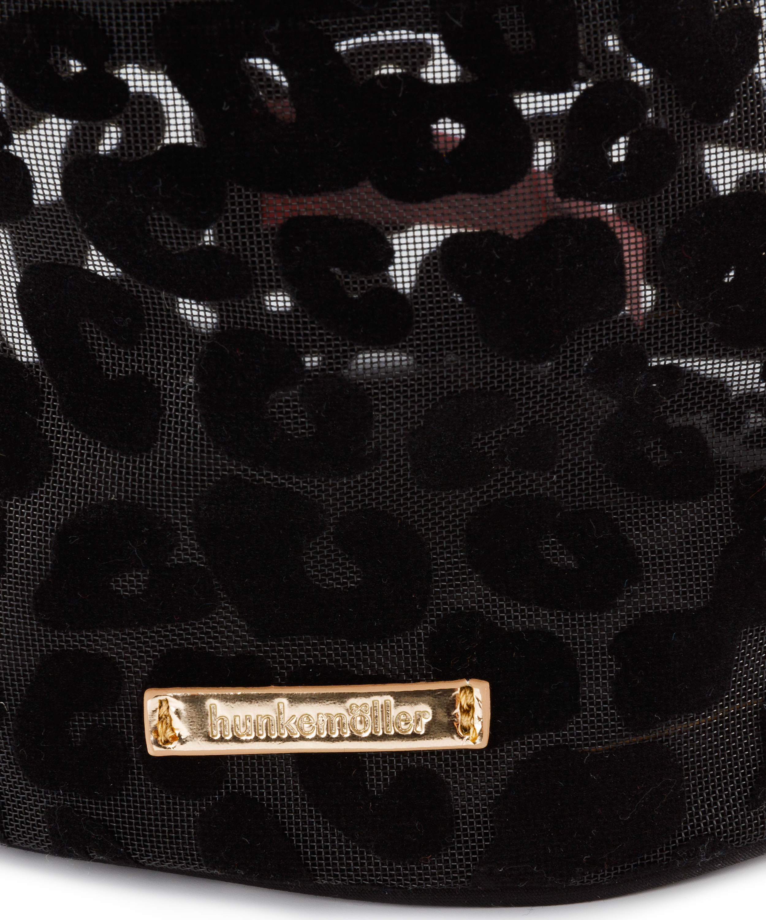 Make-up-Tasche Mesh Leopard, groß, Schwarz, main