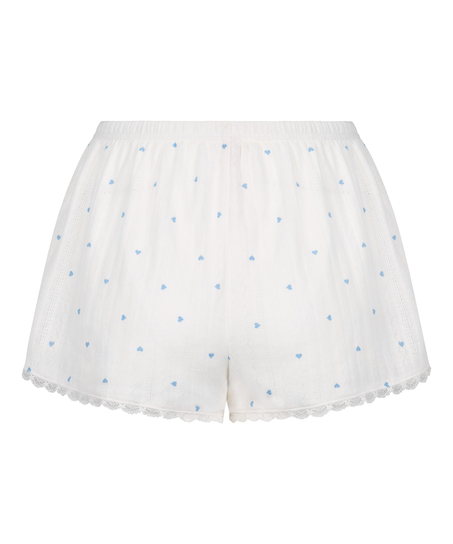 Pyjama-Shorts Pointelle, Blau