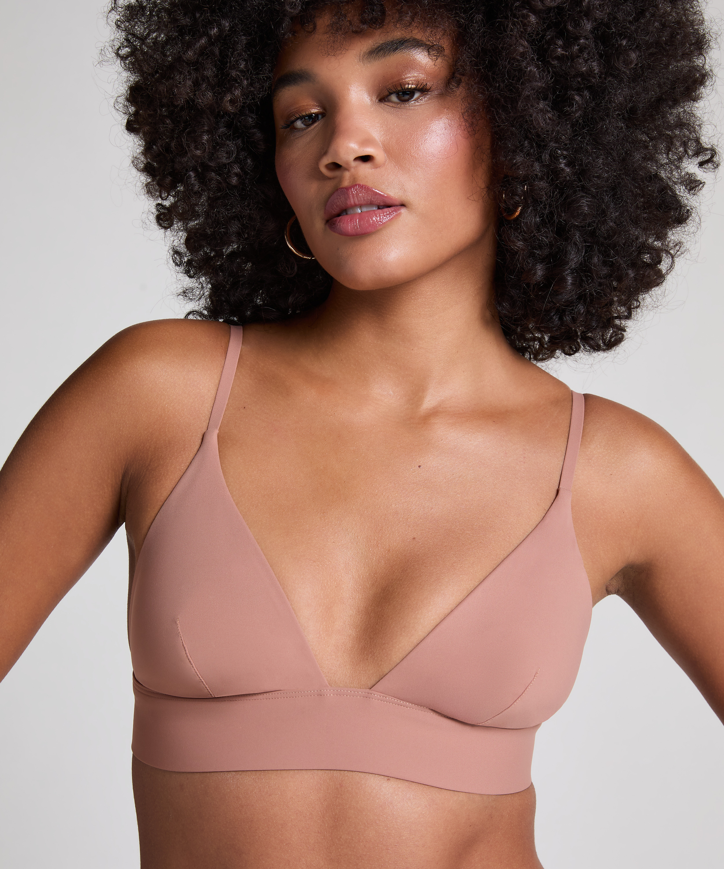 Triangle Brassière Smooth, Marron, main