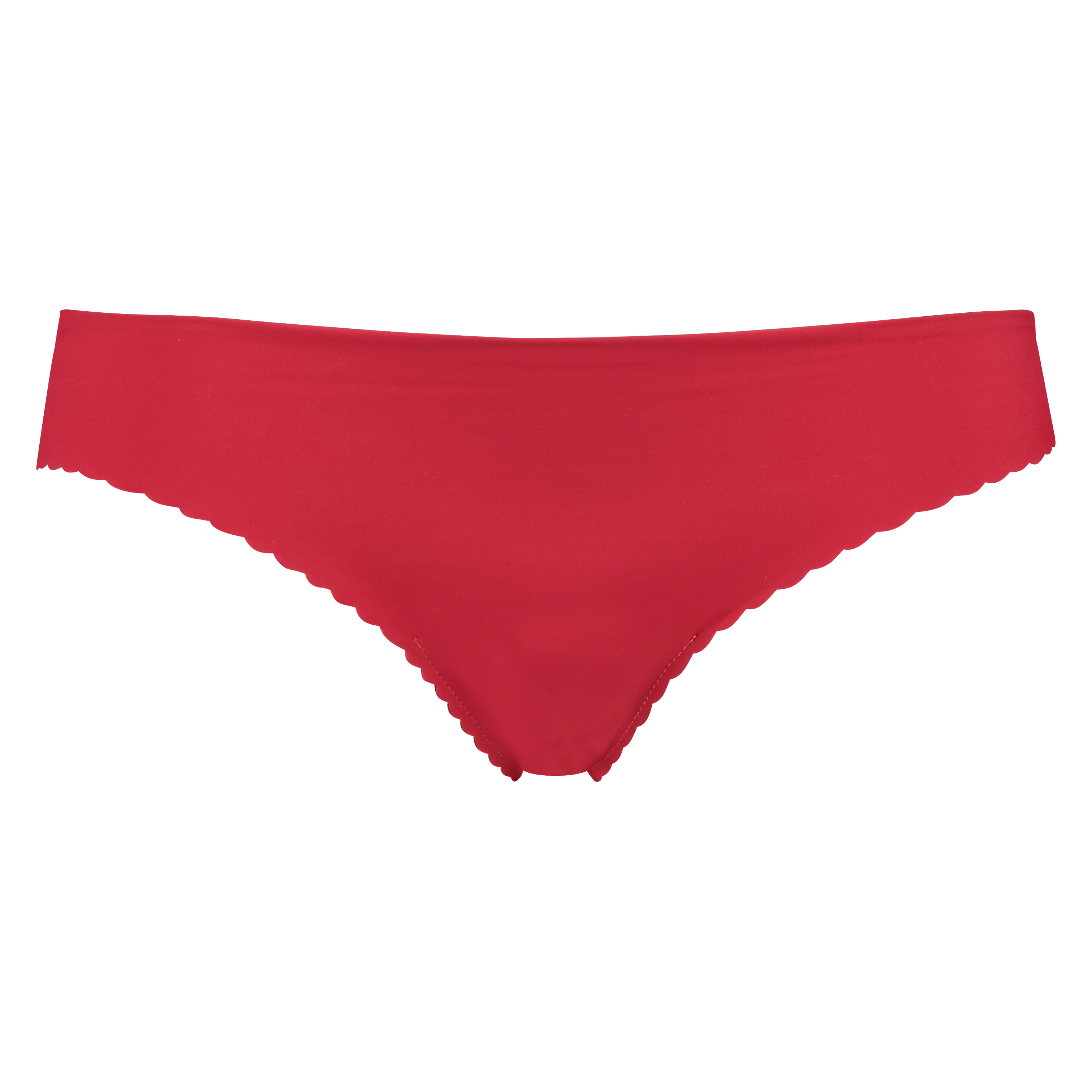 String invisible scalloped, Rouge, main