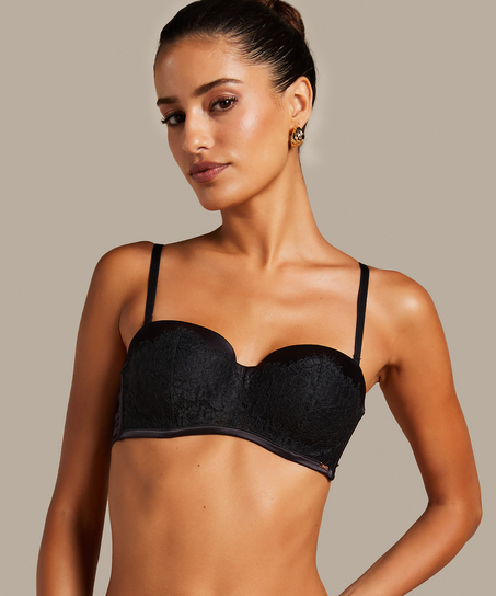 Soutien-gorge à armatures préformé sans bretelles Chalice, Noir