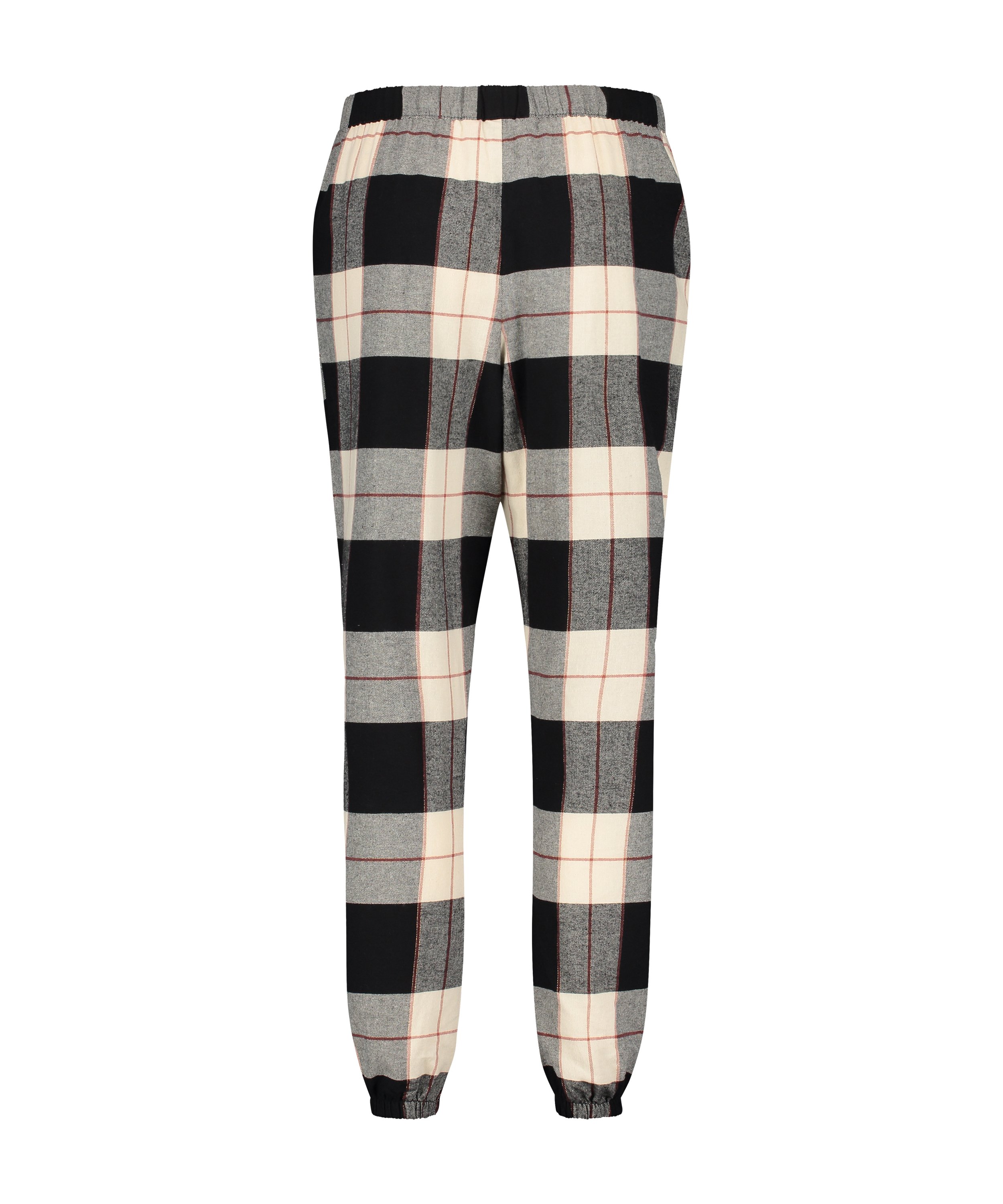Pyjamahose Twill Check, Schwarz, main