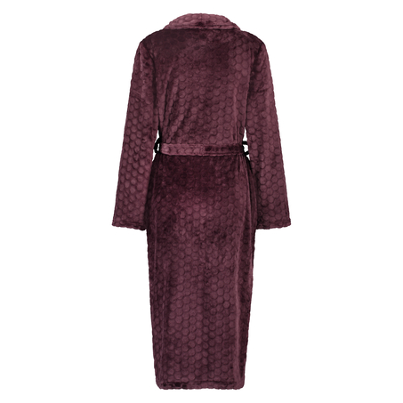 Fleece-Bademantel lang, Rot