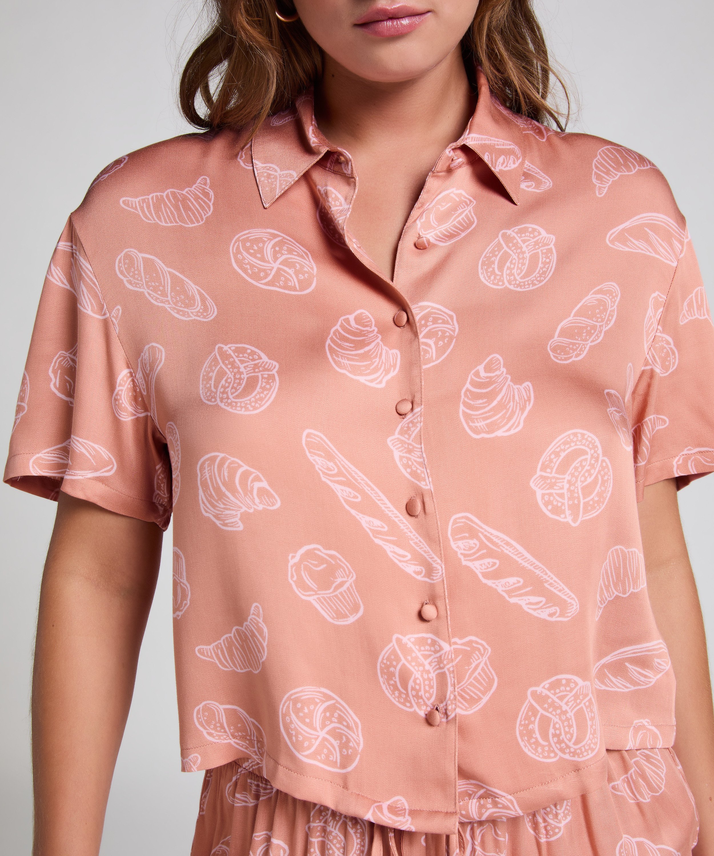 Haut de pyjama, Beige, main