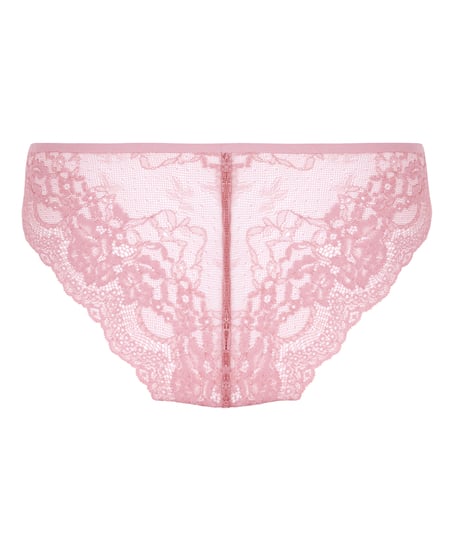 Slip brésilien Invisible Lace Back, Rose