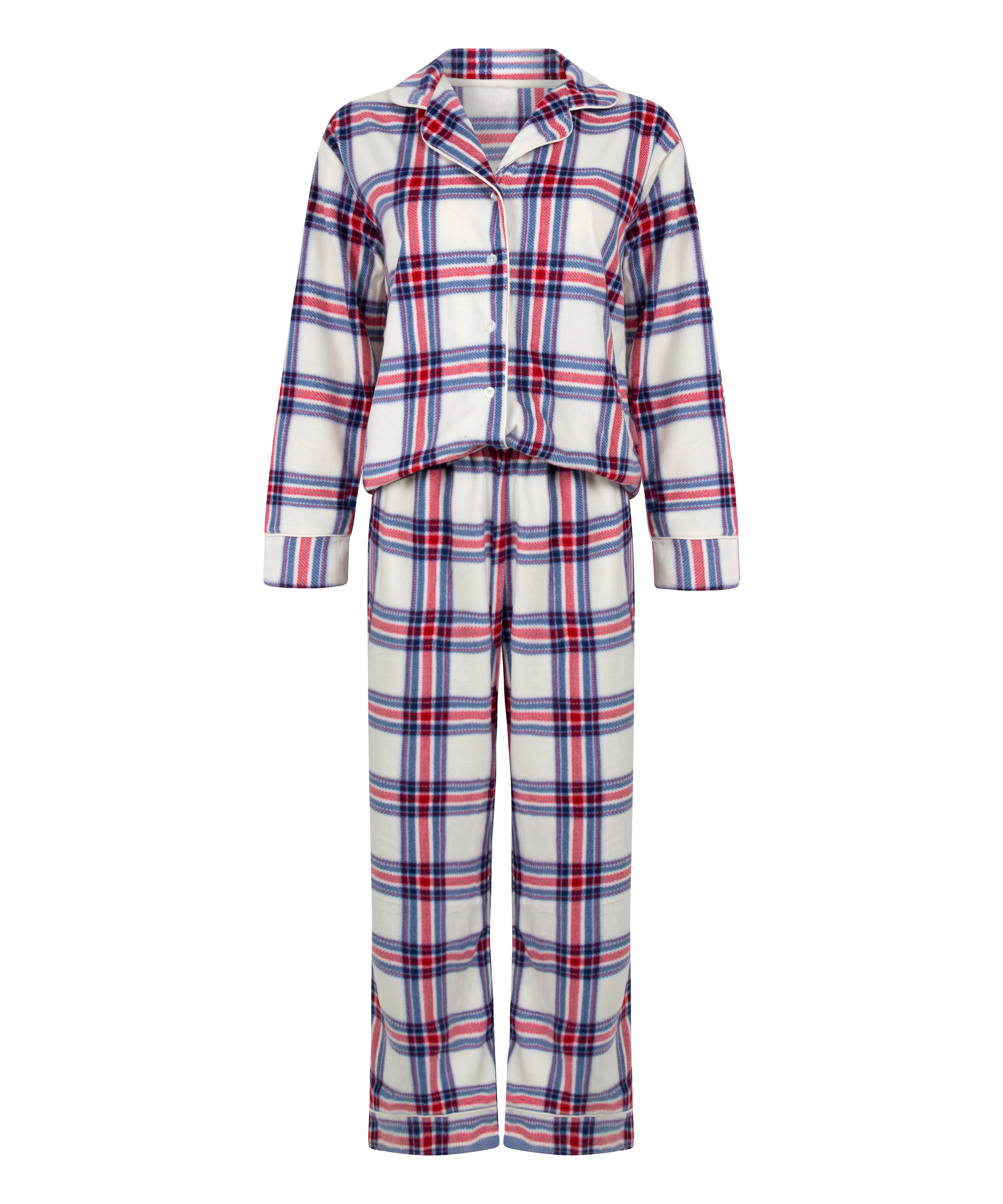 Pyjamaset Polarfleece, Weiß, main