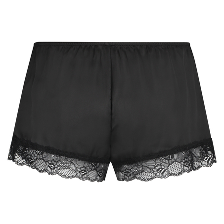 Short de pyjama Satin, Noir