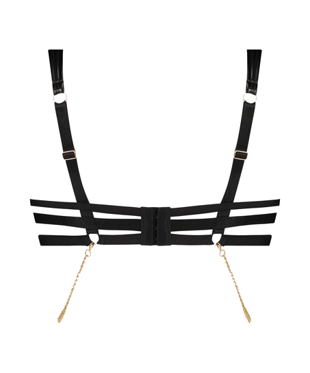 Unwattierter Bügel-BH Dominatrix, Schwarz