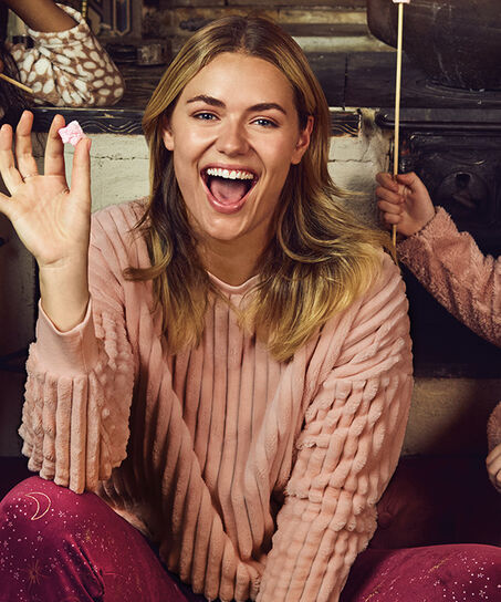 Top polaire &agrave; manches longues, Rose