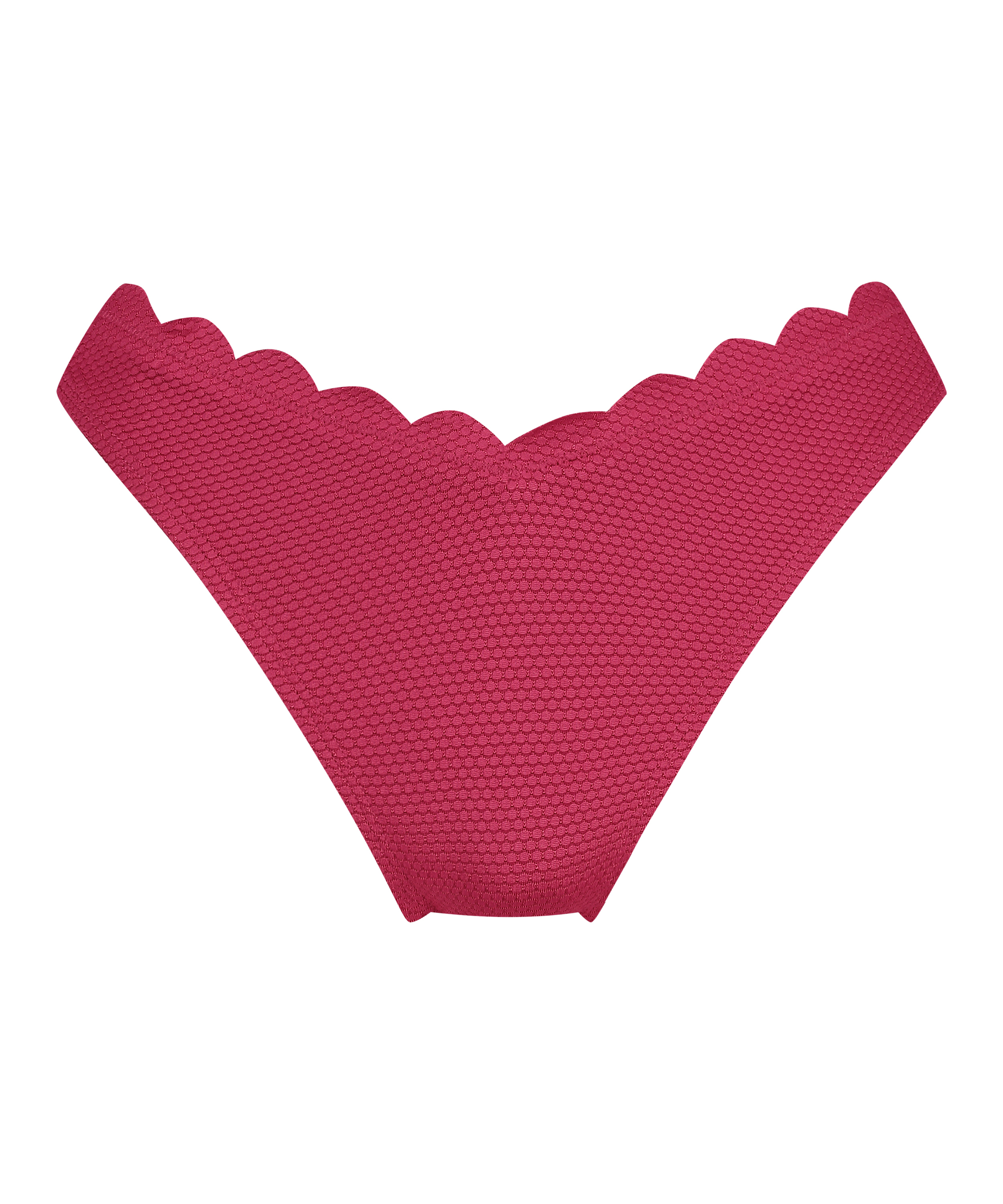 Slip de Bikini Échancrés Scallop, Rose, main