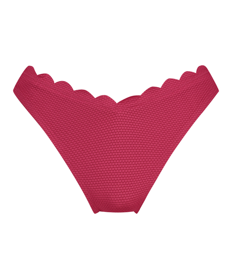 Slip de Bikini Échancrés Scallop, Rose