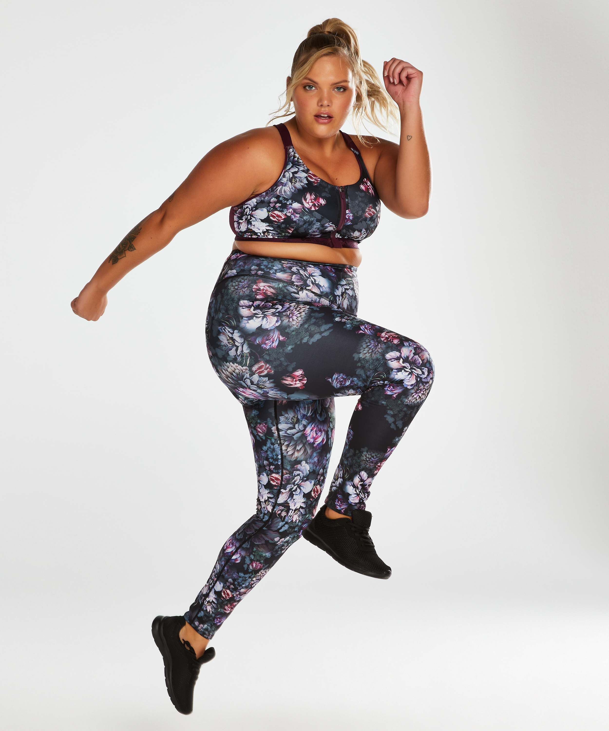Legging de sport taille haute HKMX Flower, Noir, main