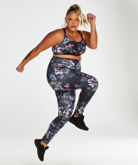 Legging de sport taille haute HKMX Flower, Noir