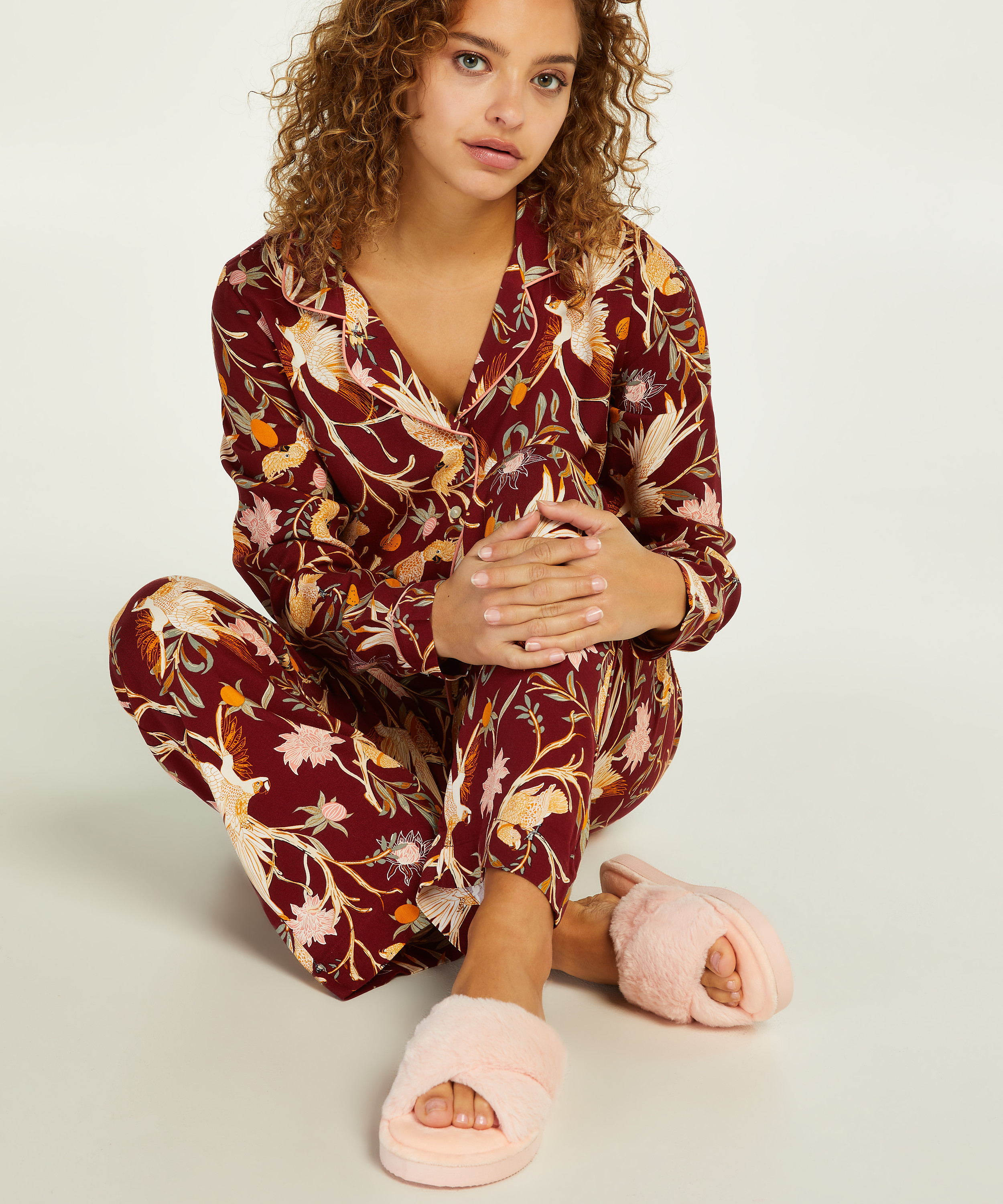 Pantoufles Velours, Rose, main