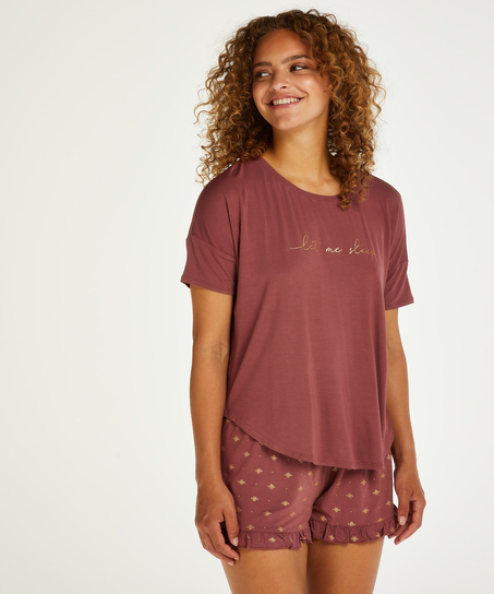 Ensemble de pyjama court, Rose