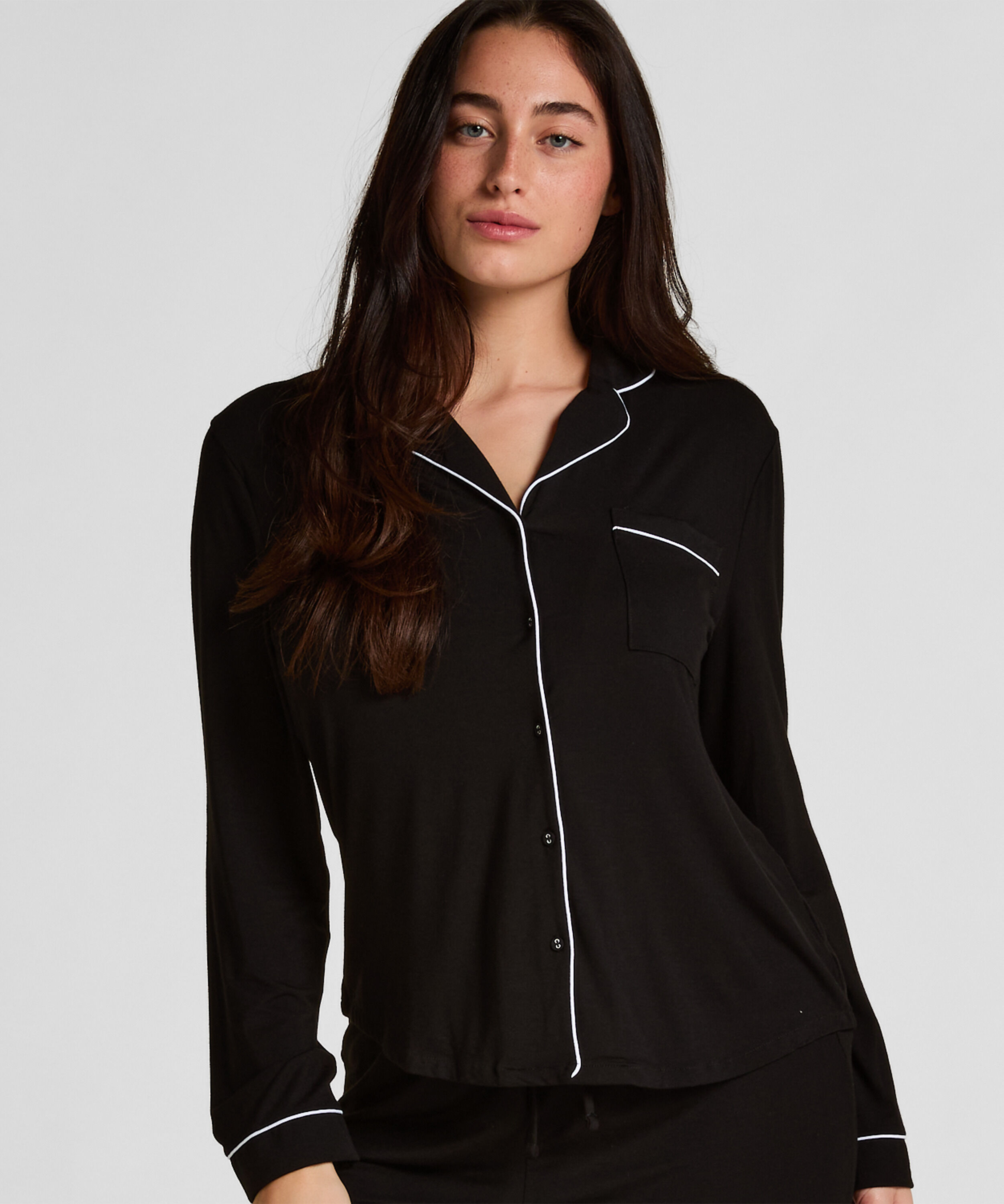 Langärmelige Jersey-Jacke Essential, Schwarz
