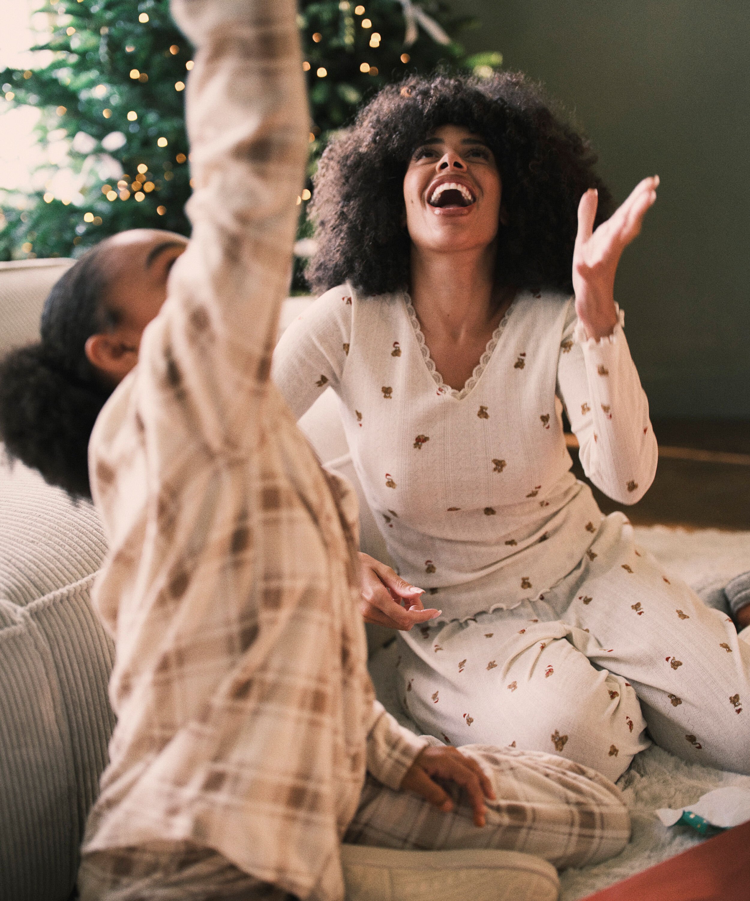 Lang&auml;rmeliges Pyjamatop Pointelle, Wei&szlig;