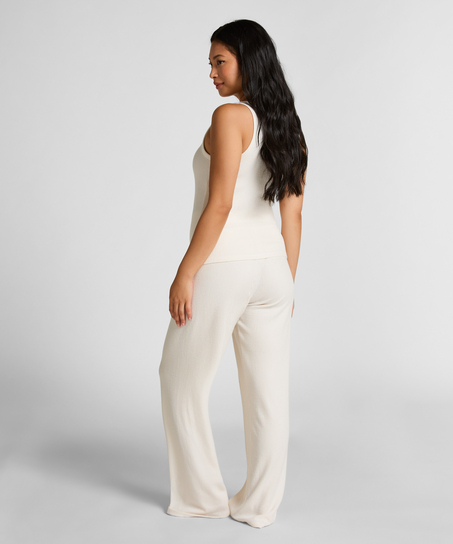 Singlet aus gebürstetem Jersey-Rippstrick, Weiß