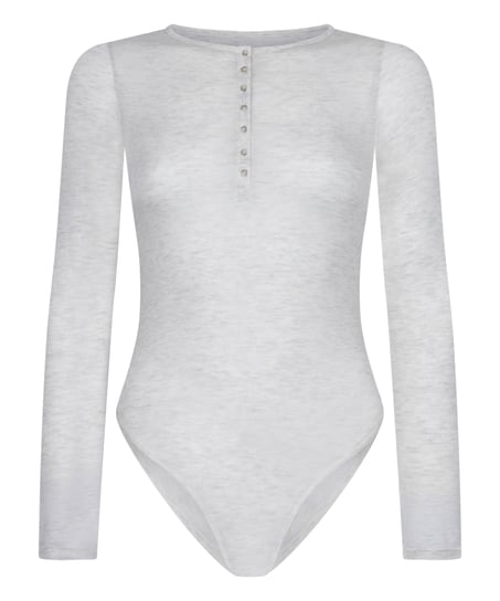 super soft Body haut avec cachemire, Gris