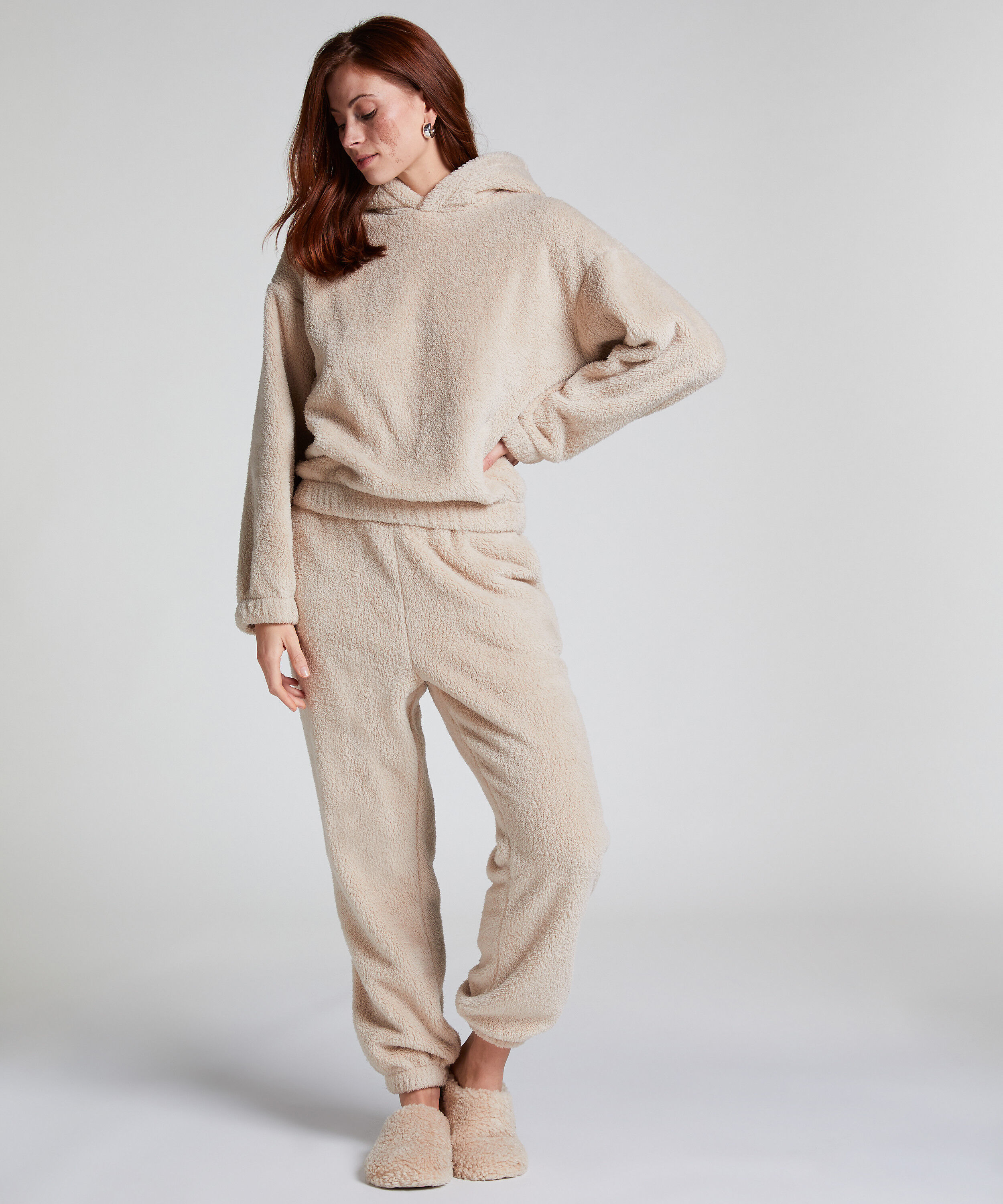 Jogginghose aus Fleece Snuggle, Beige