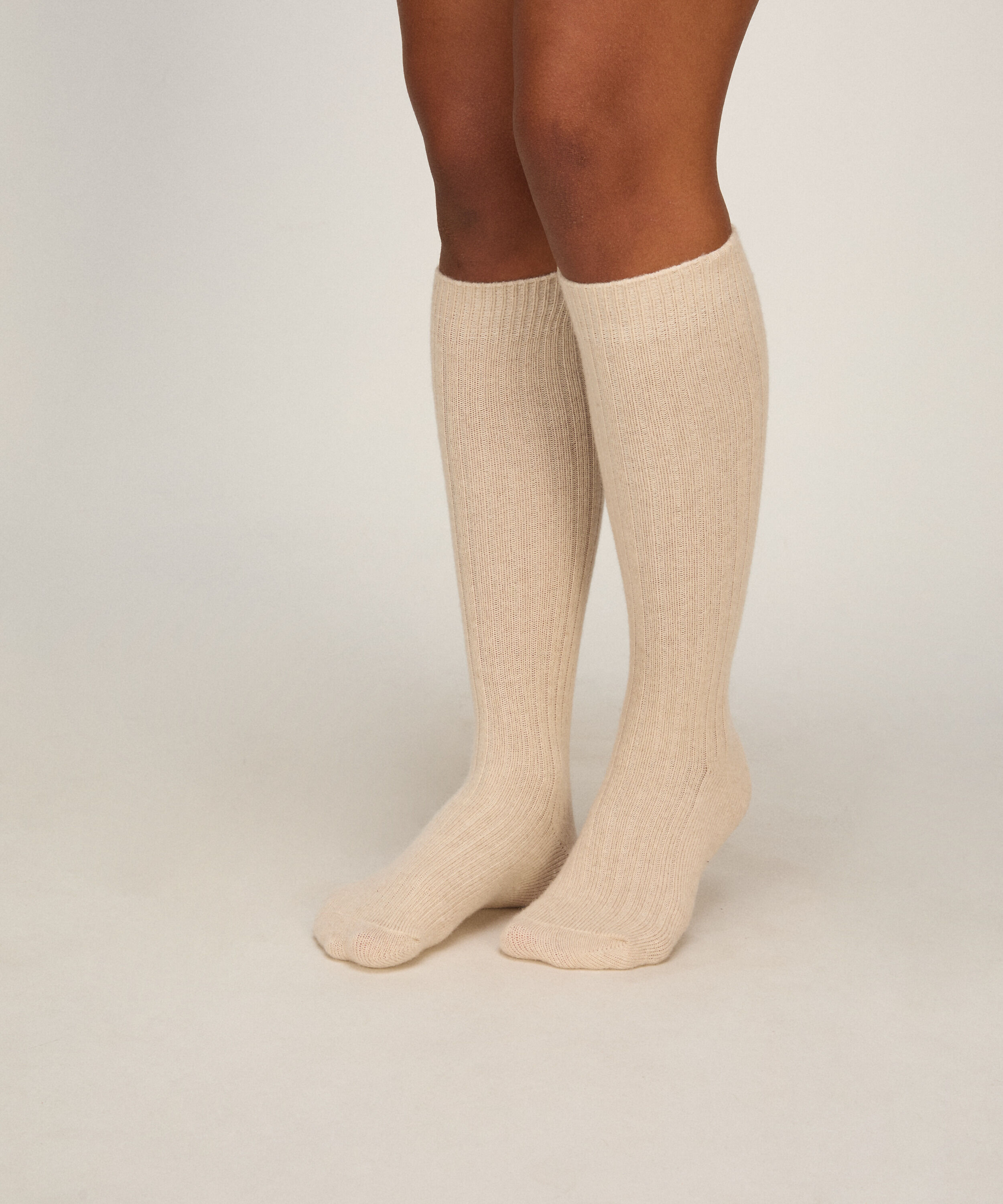 Cashmere Blended Socken, Beige Cashmere Blended Socken, Beige