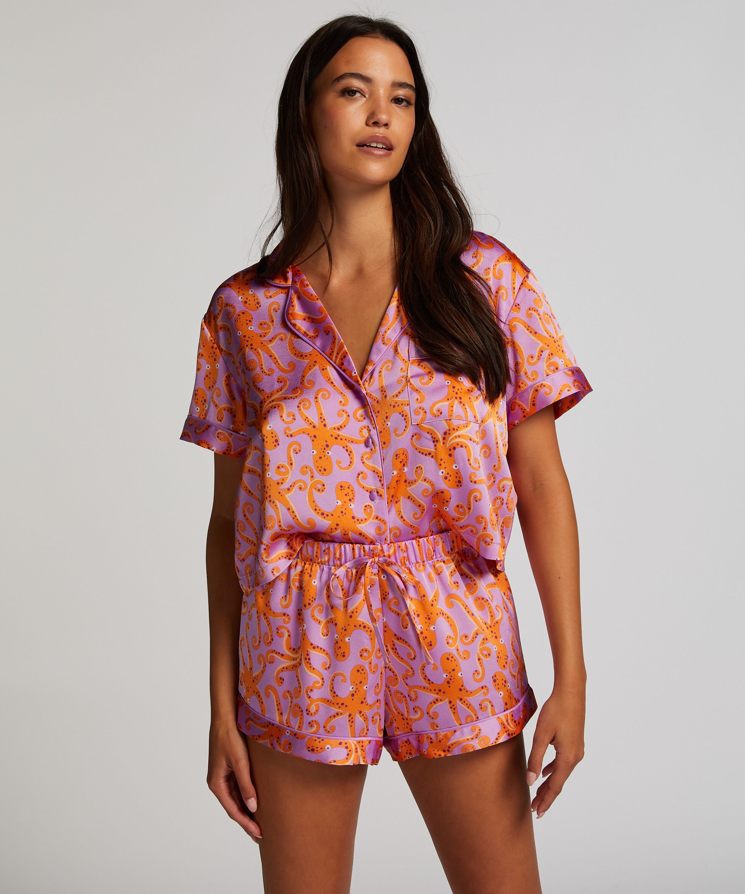 Pyjama-Shorts Satin, Lila