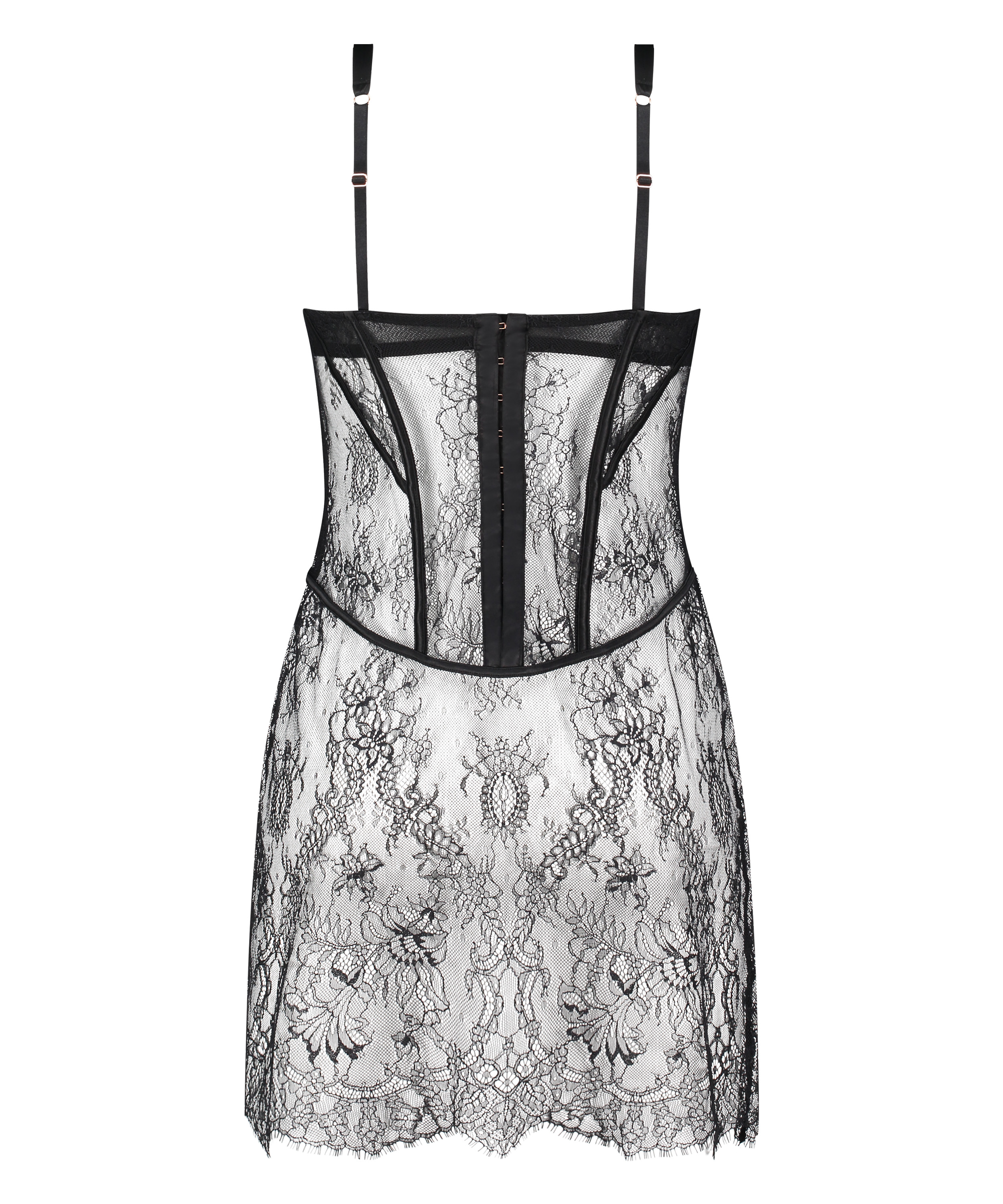 Slipdress Lace Camille, Schwarz, main