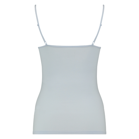 Top &agrave; fines bretelles sans coutures, Bleu