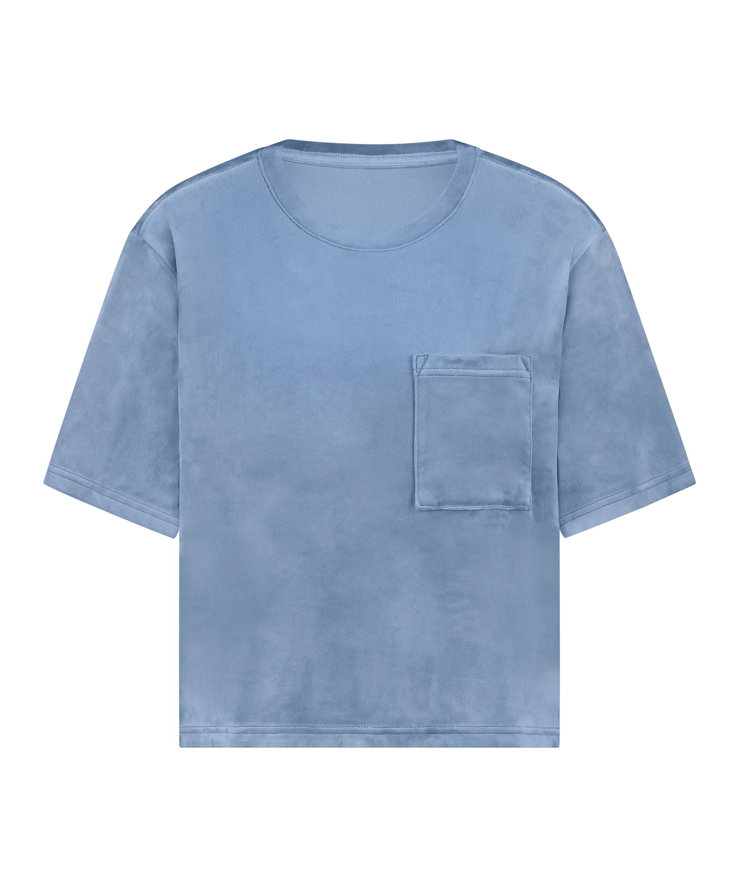 Top Velours Pocket, Blau, main