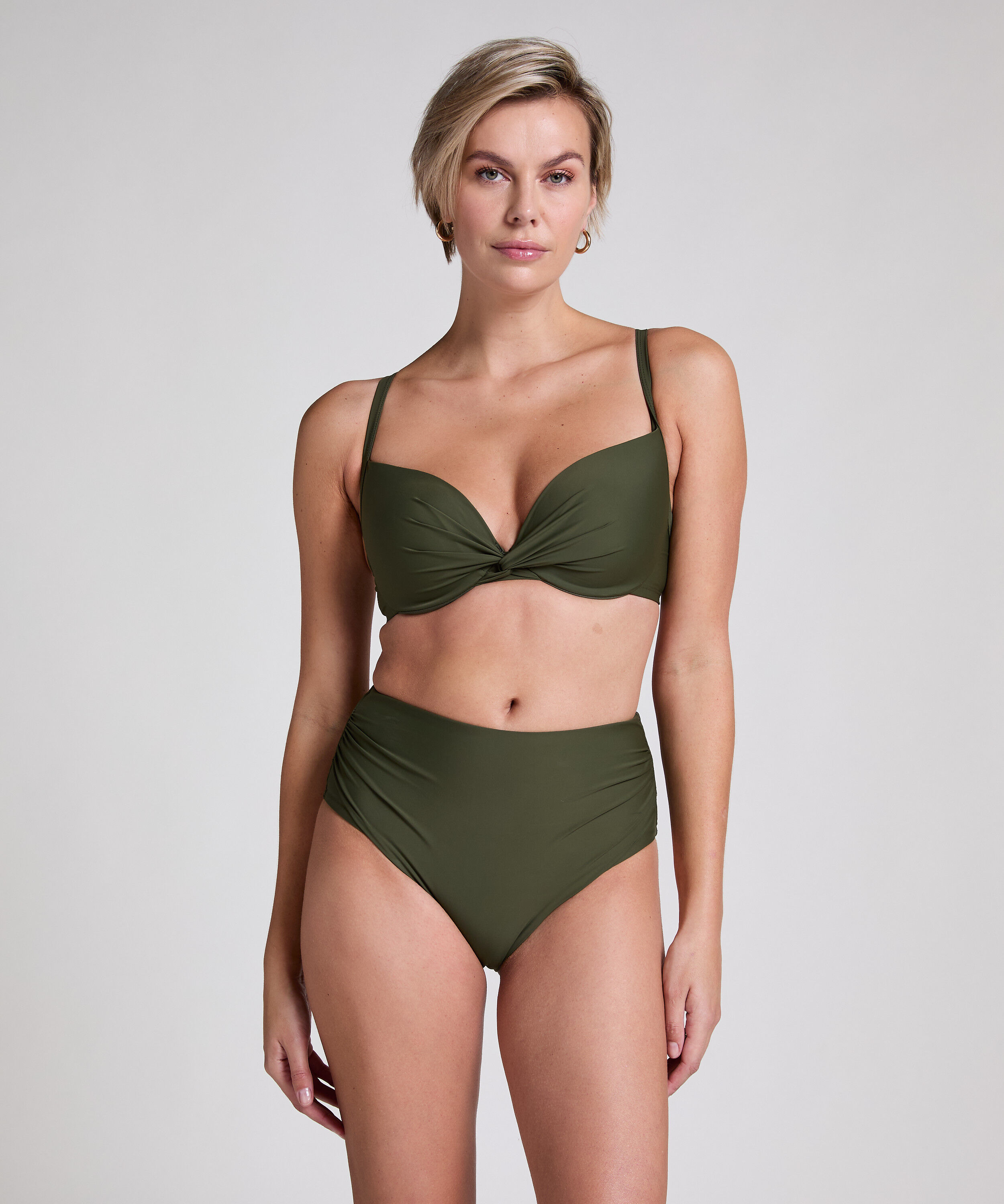 Bas de bikini taille haute Cheeky shaping Luna, Vert