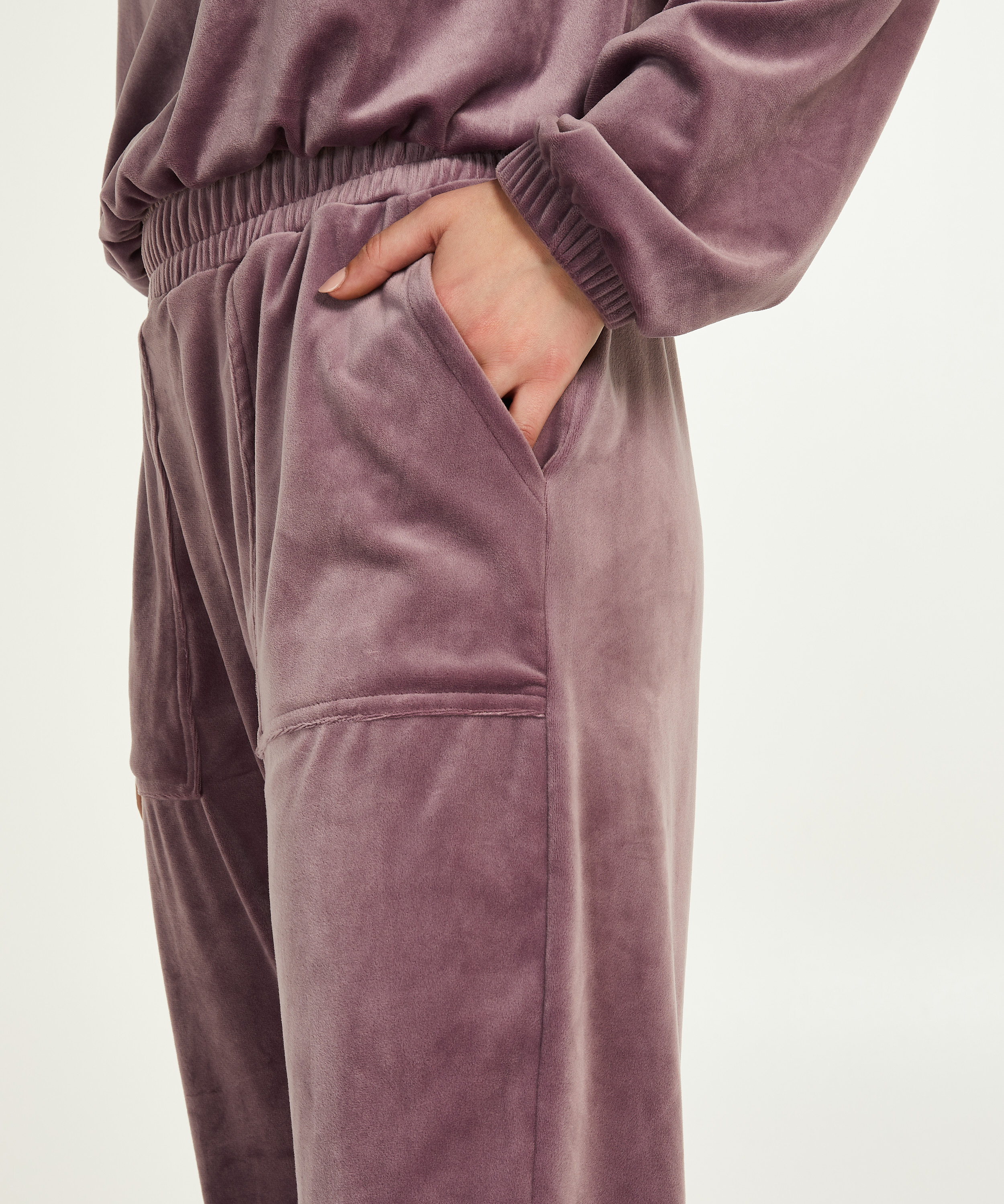 Pantalon de jogging Velours long, Violet, main