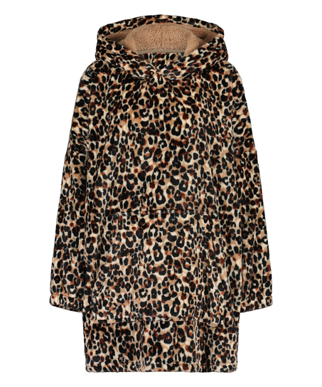 Flanell Fleece Hoodie, Braun