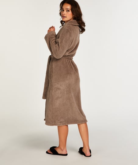 Bademantel Fleece, Beige