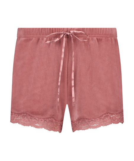 Short velours dentelle, Rose