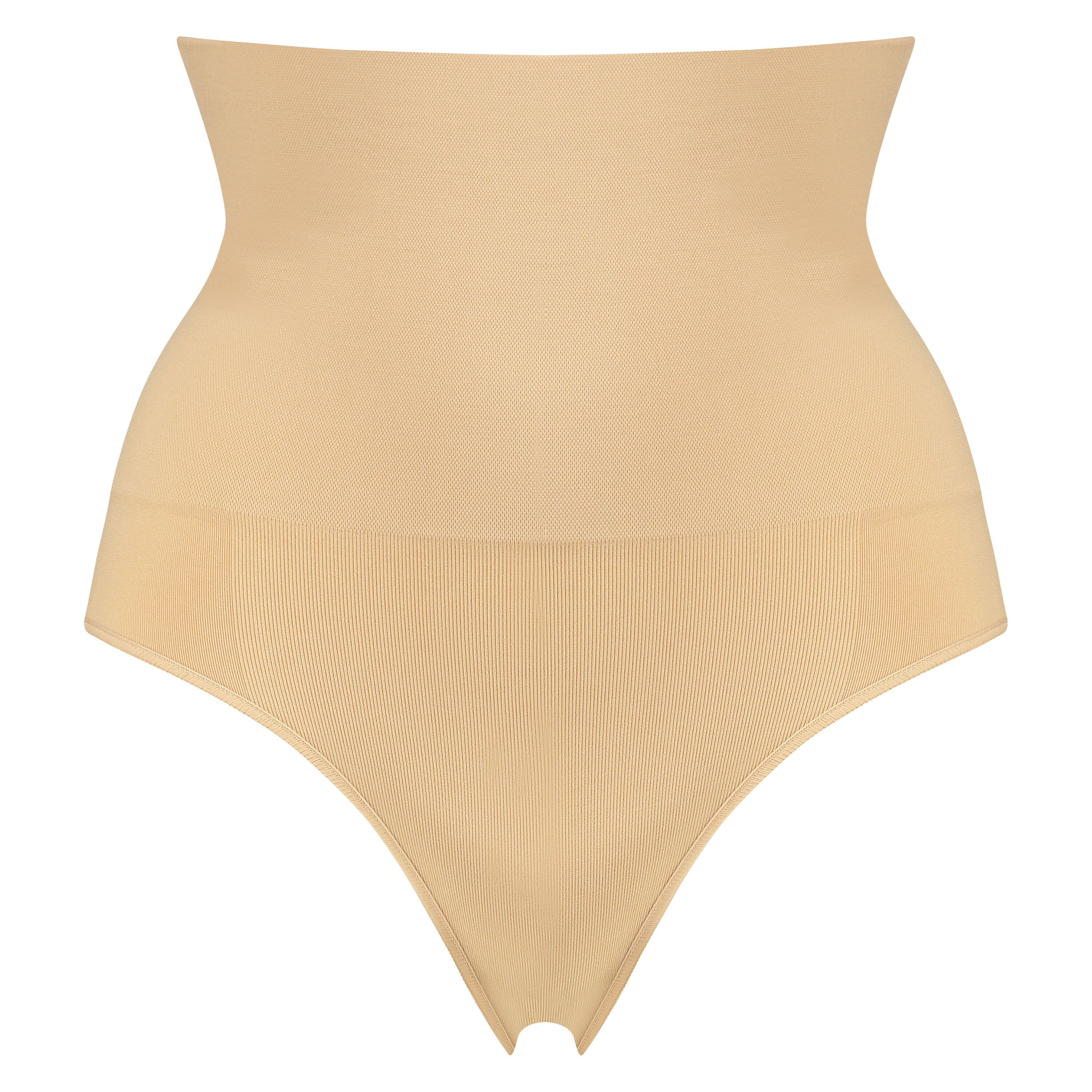 Straffender hoher Slip, Beige