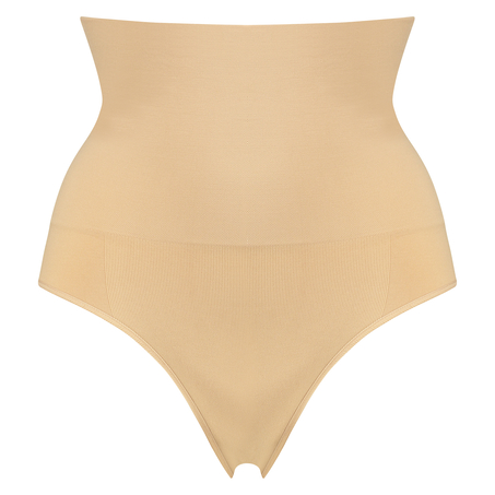 Straffender hoher Slip, Beige