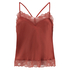 Cami Top Satin Spitze, Rot