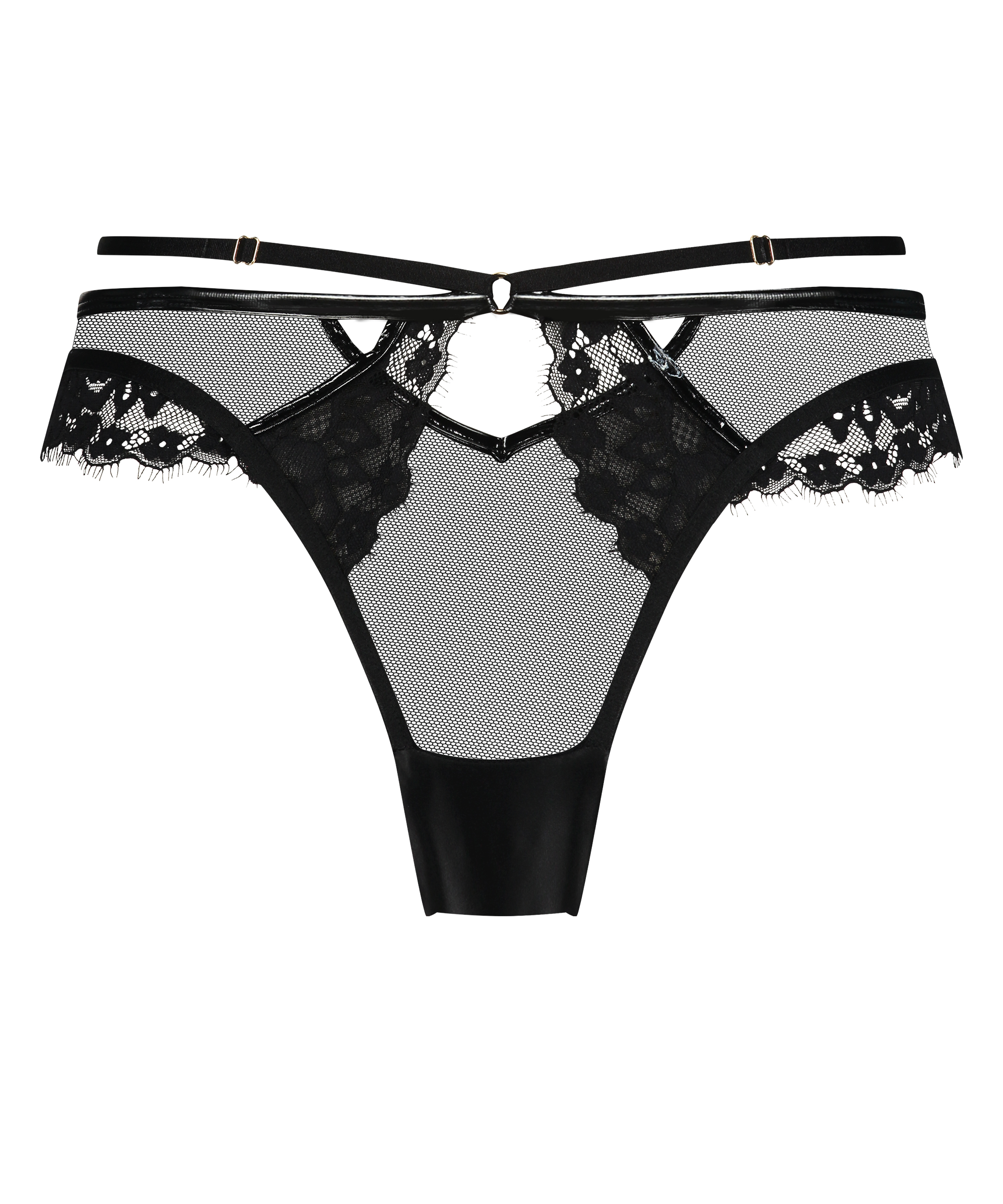 Slip brésilien Open Back Kali, Noir, main