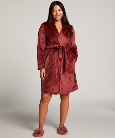 Kurzer Bademantel Fleece, Rose
