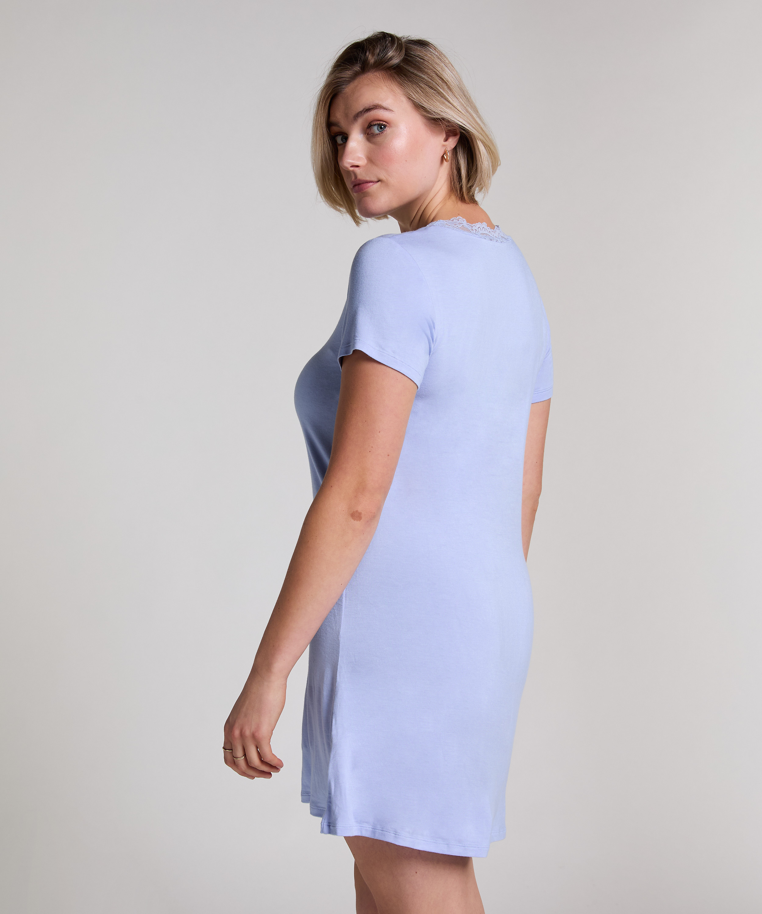 Chemise de nuit en jersey, Bleu, main