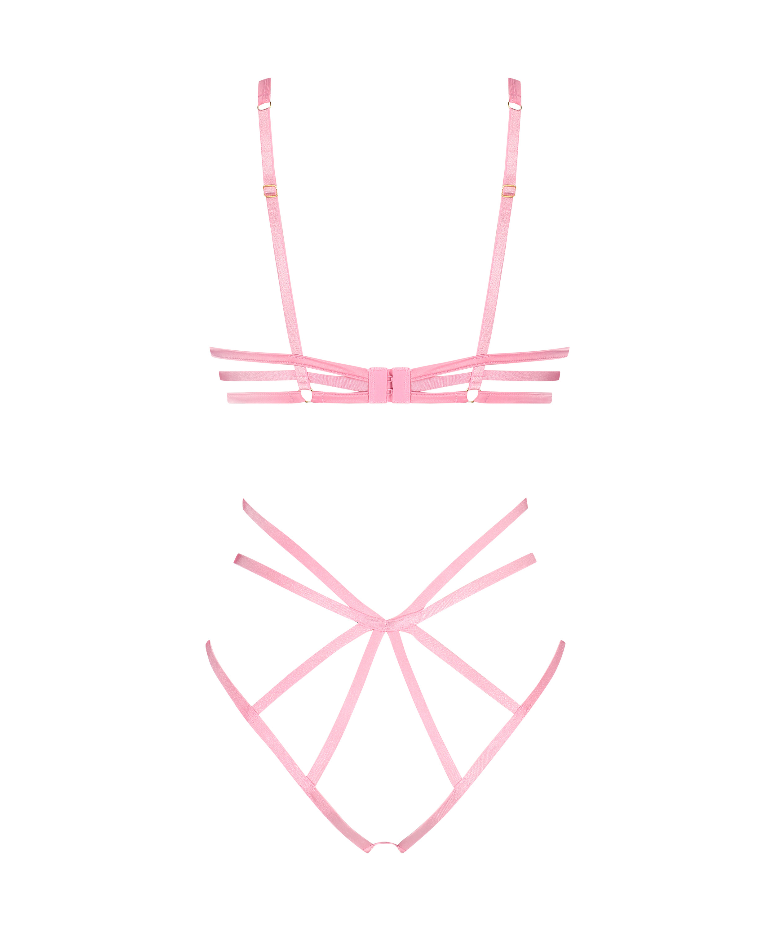 Private body &agrave; entrejambe ouvert Mitzy, Rose, main