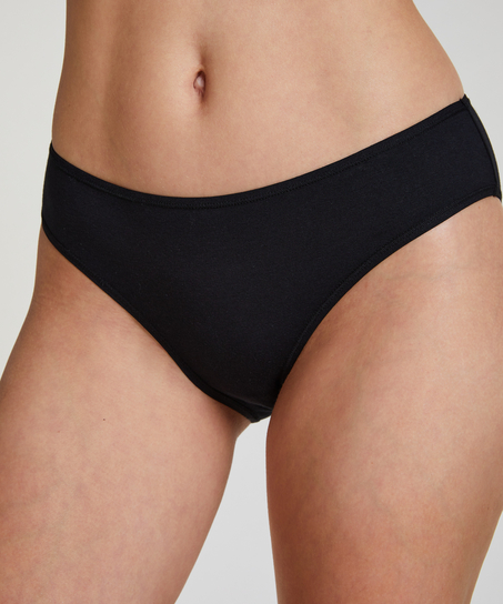 Lot de 2 slip Kim Cotton, Noir