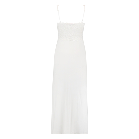 Langes Slipdress, Modal Lace, Weiß