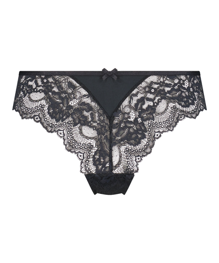 Brazilian-Slip mit hohem Beinausschnitt Dora, Schwarz