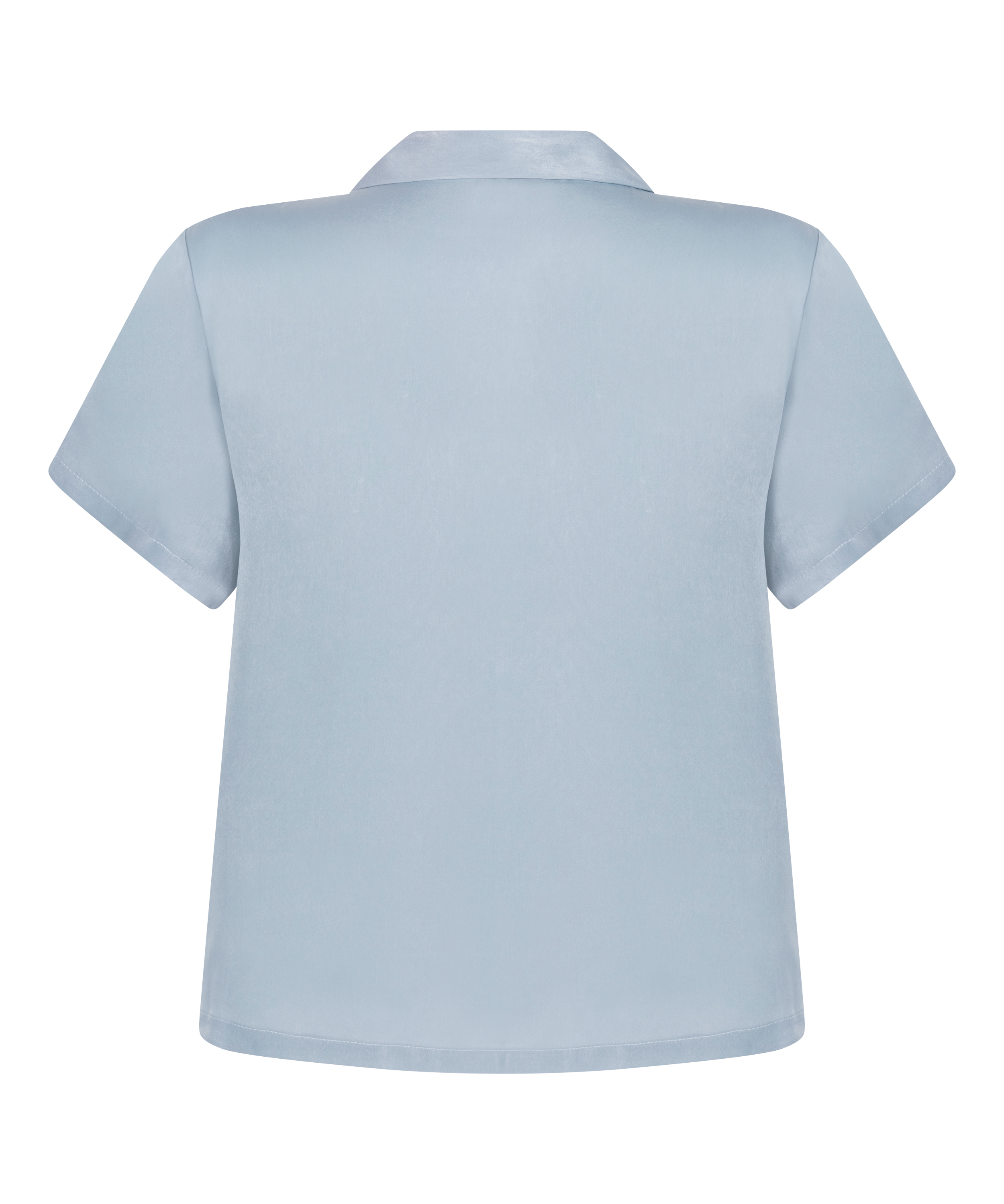 Kurzärmelige Satin-Jacke, Blau, main