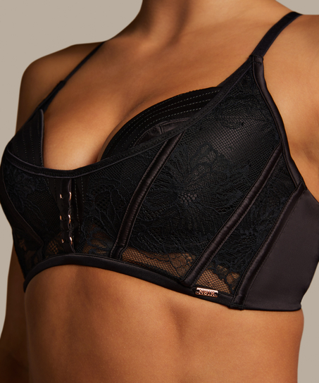 Soutien-gorge à armatures préformé longline Allura, Noir